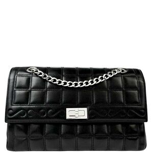 Chanel classic flap reissue Black Lambskin Mademoiselle Choco Bar Shoulder Bag